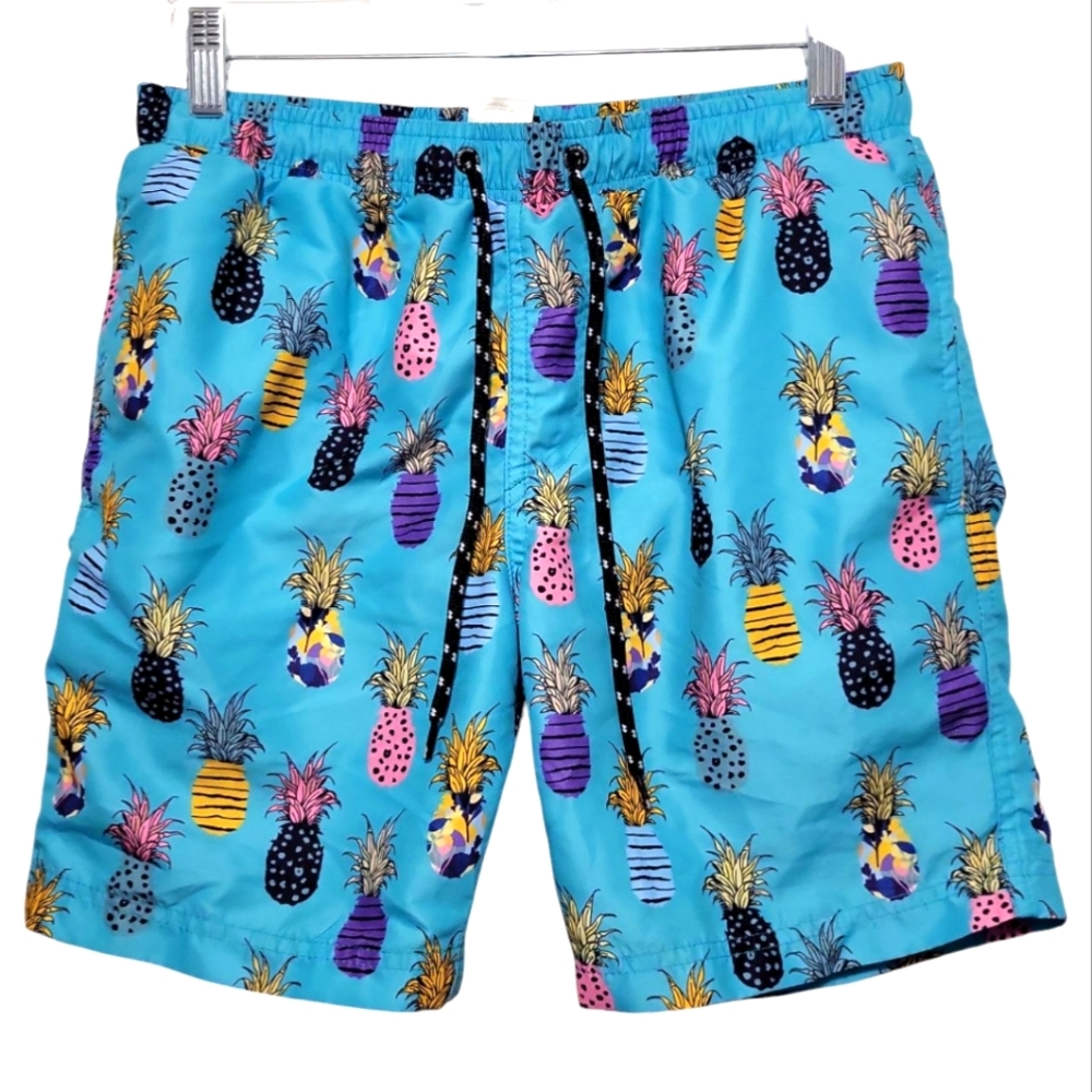 Distortion Men's Pineapple Swim Trunks Small
